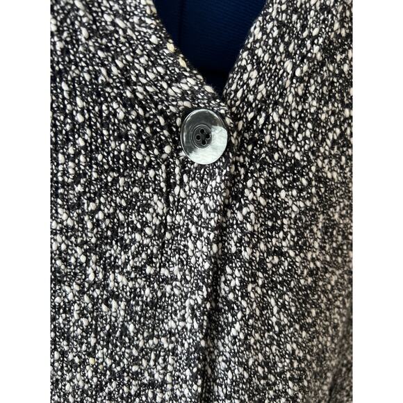 J.Jill Black/White Single Button Cardigan Size MP Petite Minimalist Cottage Easy - Picture 2 of 10
